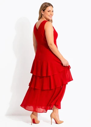 Quintess - Vestido Bordô em Chiffon - QUINTESS