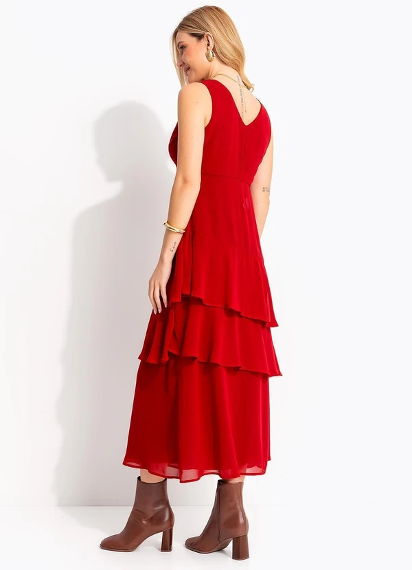 Quintess - Vestido Bordô em Chiffon 6