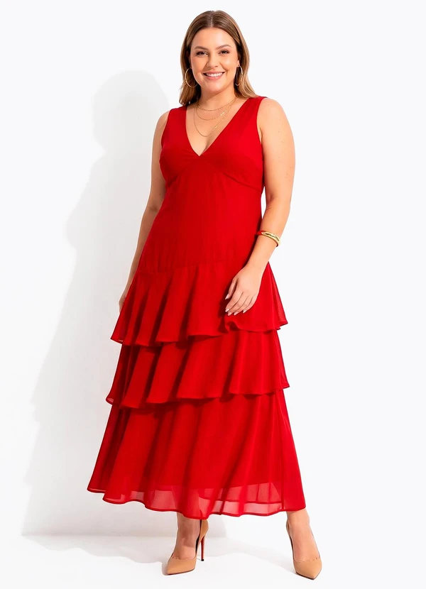 Quintess - Vestido Bordô em Chiffon 9