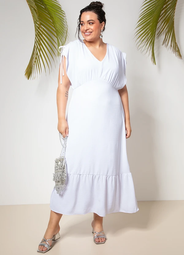 Quintess - Vestido Branco em Crepe Plano 6