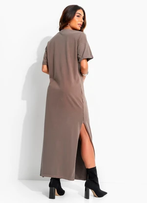 John John - Vestido Bright Jj Marrom - JOHN JOHN