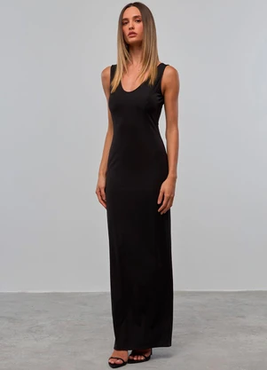 Carlota Costa - Vestido Brilho Longo Preto - CARLOTA COSTA