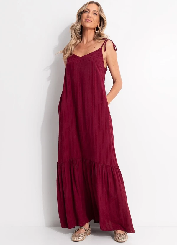Quintess - Vestido Burgundy em Viscose Plana 11