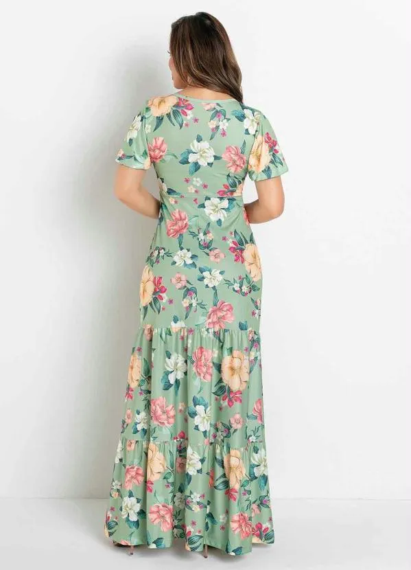 Rosalie - Vestido Camadas Floral Verde 3