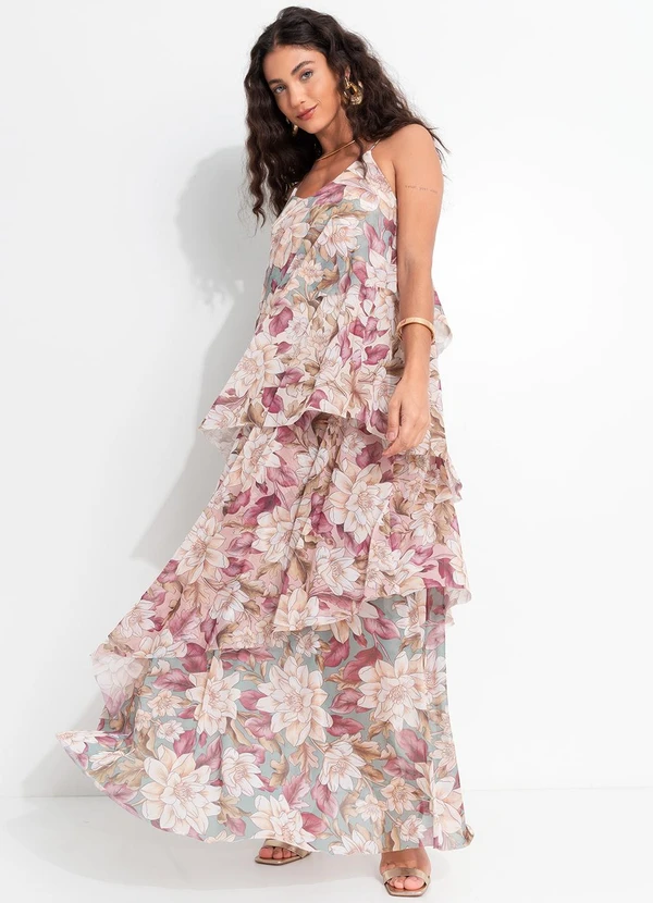 Farm - Vestido Camadas Tule Serena Verde 3