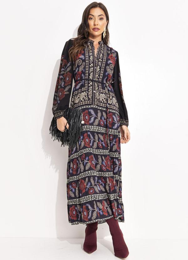 Farm - Vestido Camisa Valentina Preto 3