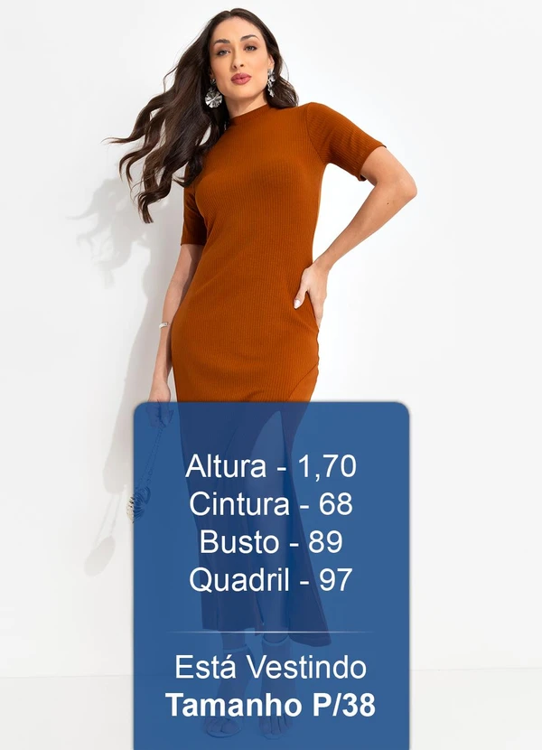 Colcci - Vestido Canelado Marrom 5