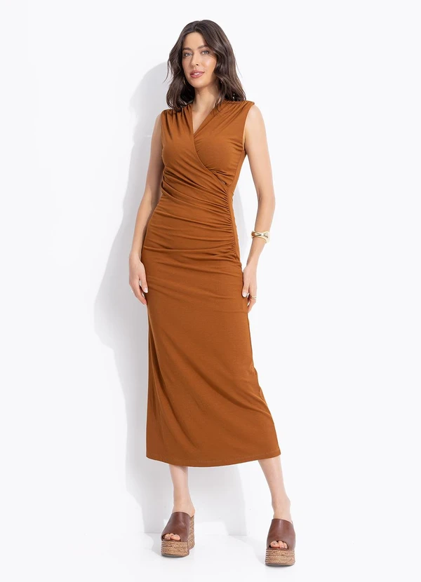 Colcci - Vestido Canelado Marrom