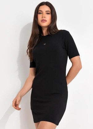 Colcci Jeans - Vestido Canelado Preto - COLCCI JEANS
