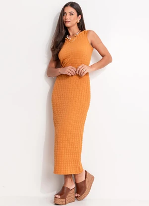 Quintess - Vestido Caramelo Texturizado - QUINTESS