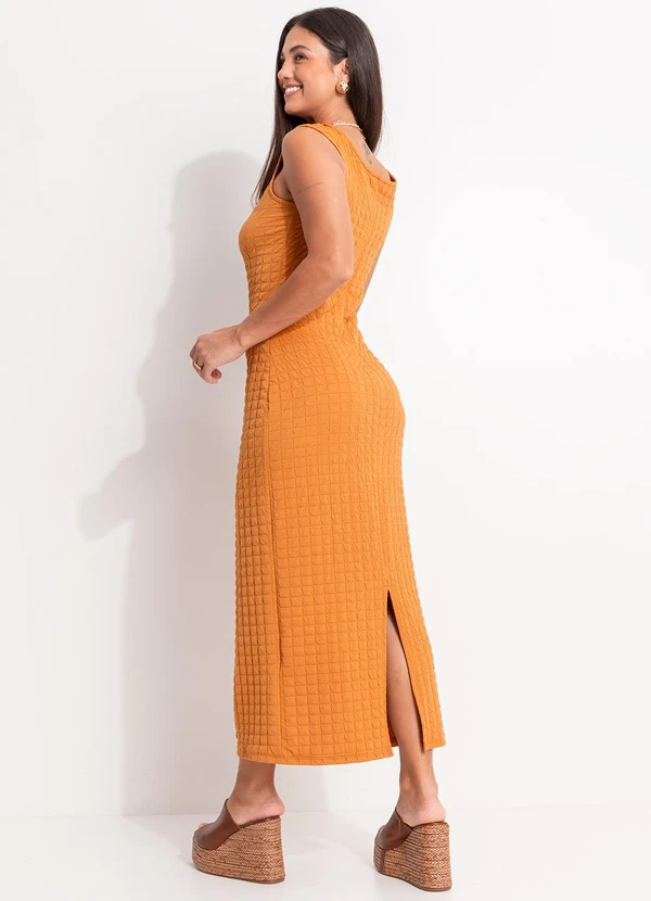 Quintess - Vestido Caramelo Texturizado 7