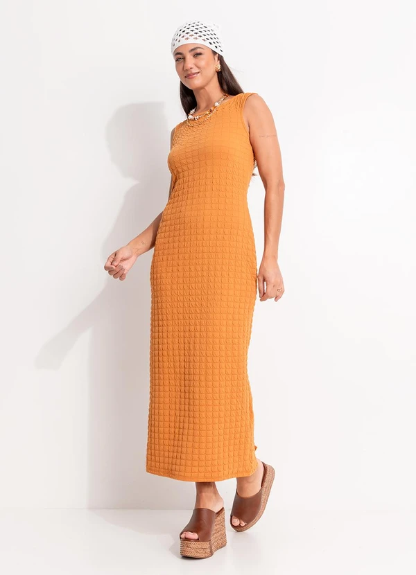 Quintess - Vestido Caramelo Texturizado 6