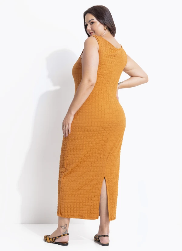 Quintess - Vestido Caramelo Texturizado