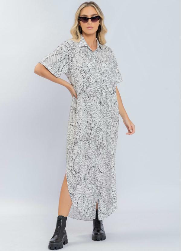 Preview - Vestido Chemise Viscose Branco