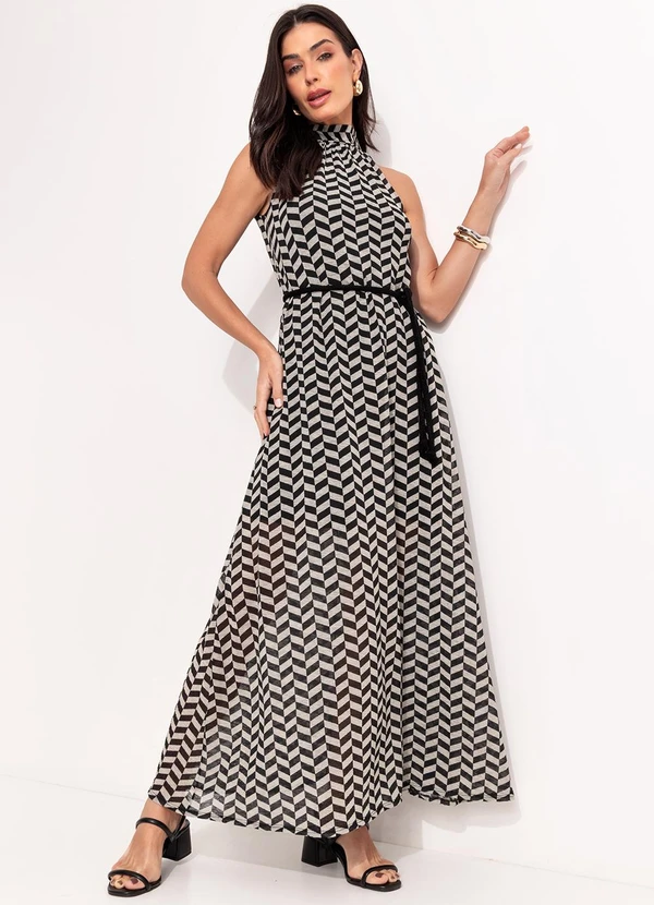 Quintess - Vestido Chevron em Malha Plissada 3
