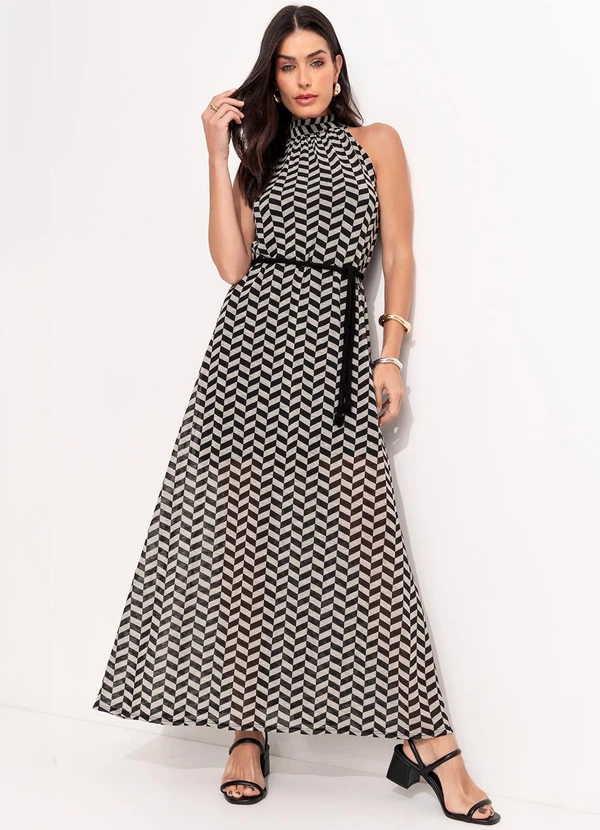 Quintess - Vestido Chevron em Malha Plissada 5