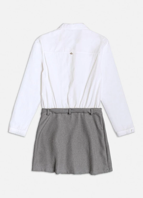 Authoria - Vestido Cinza com Pregas na Barra Cinza 2