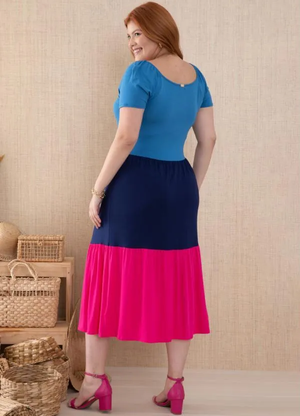Quintess - Vestido Color Block com Camadas 1