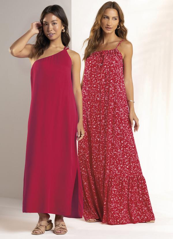 Marialícia - Vestido com Alca Única Vermelho 2