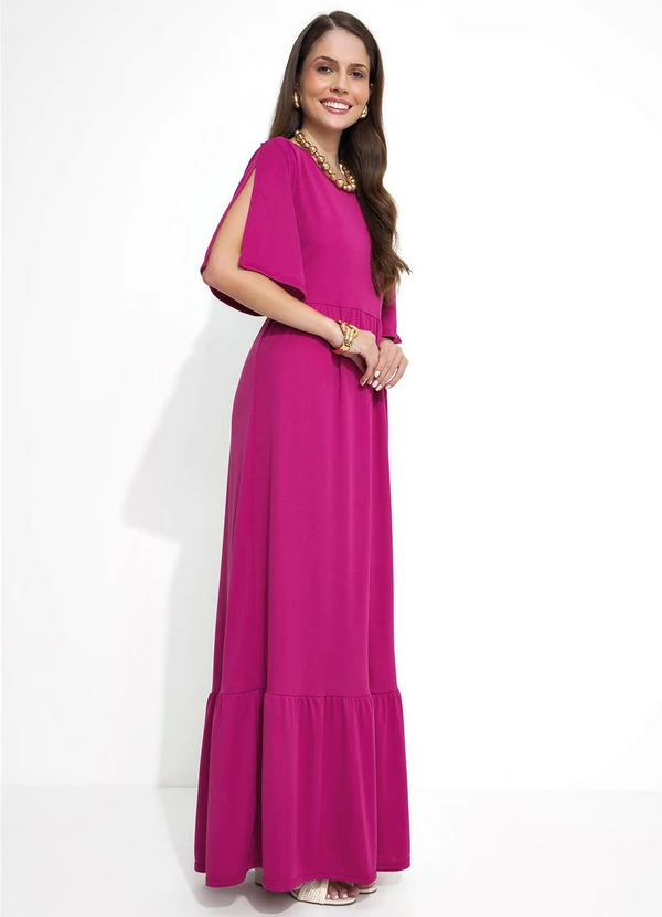 Rosalie - Vestido com Babado Fúcsia 3