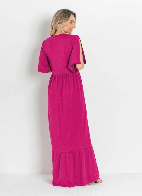 Rosalie - Vestido com Babado Fúcsia 7