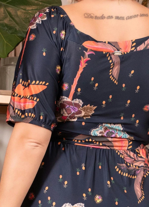 Quintess - Vestido com Estampa Localizada Barrado Étnico 8