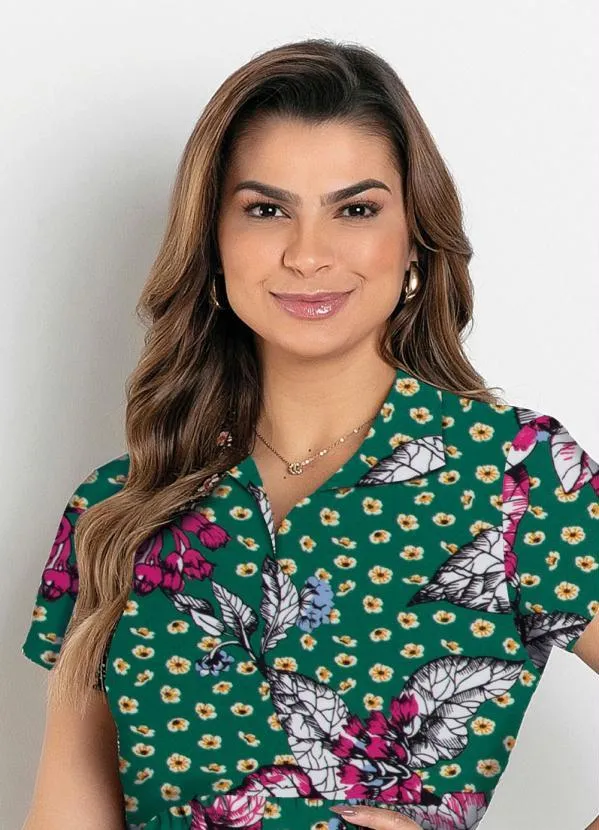 Rosalie - Vestido com Gola Floral Verde 3