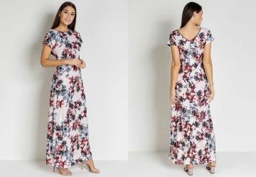 Vestido com Recorte Floral Ros