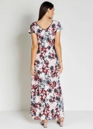 Rosalie - Vestido com Recorte Floral Rosê - ROSALIE