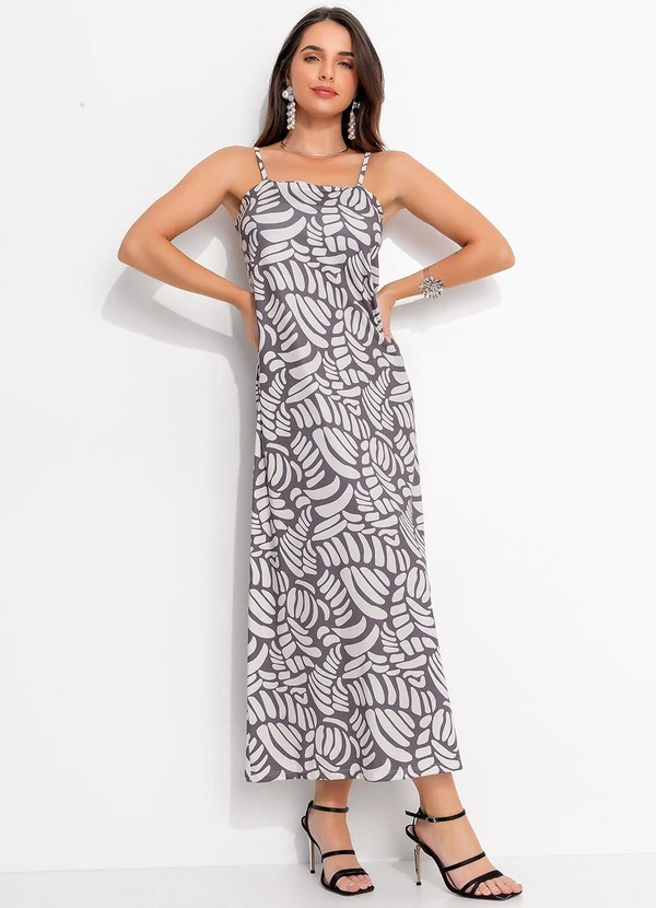 Quintess - Vestido Conchas Bicolor em Malha Fria