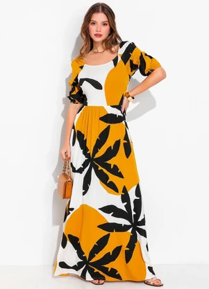 Quintess - Vestido Coqueiros em Malha de Viscose - QUINTESS