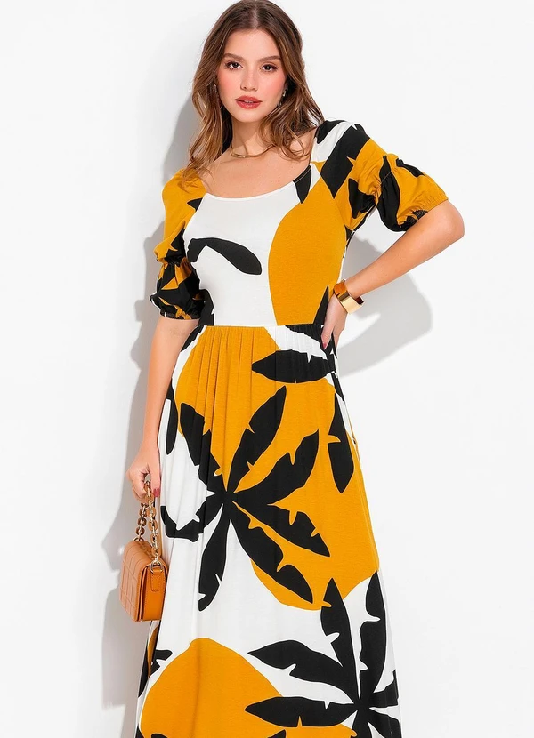 Quintess - Vestido Coqueiros em Malha de Viscose 3