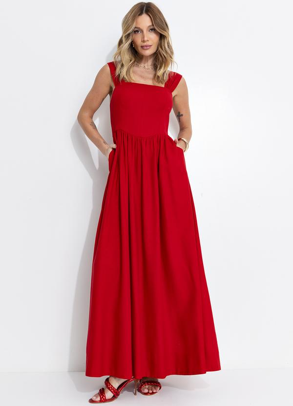 Farm - Vestido Corselet Cropped Vermelho