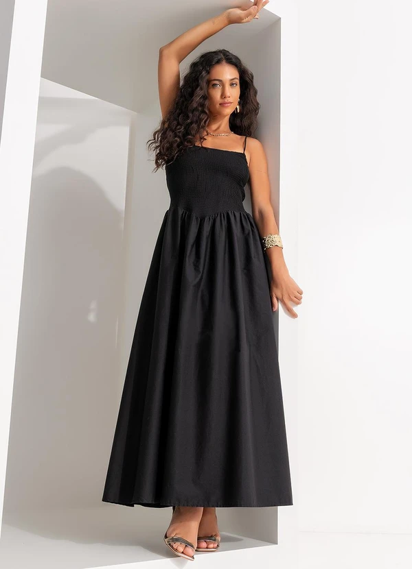 Farm - Vestido Corselet Lastex Preto 4