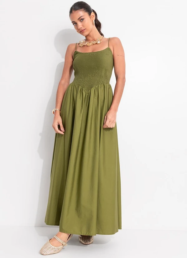 Farm - Vestido Corselet Lastex Verde