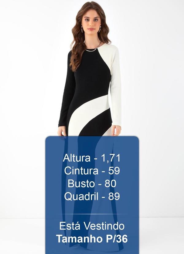 Farm - Vestido Crepe Patch Bicolor Preto 5