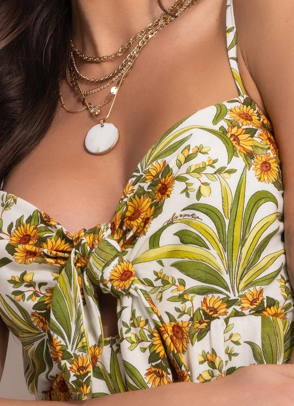 Farm - Vestido Cropped Abacaflor Off White 8