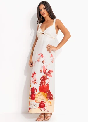 Farm - Vestido Cropped Afrodite Bege - FARM