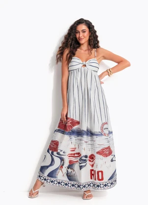 Farm - Vestido Cropped Alcinha Posto Off White - FARM