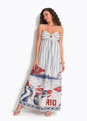 Farm - Vestido Cropped Alcinha Posto Off White - FARM