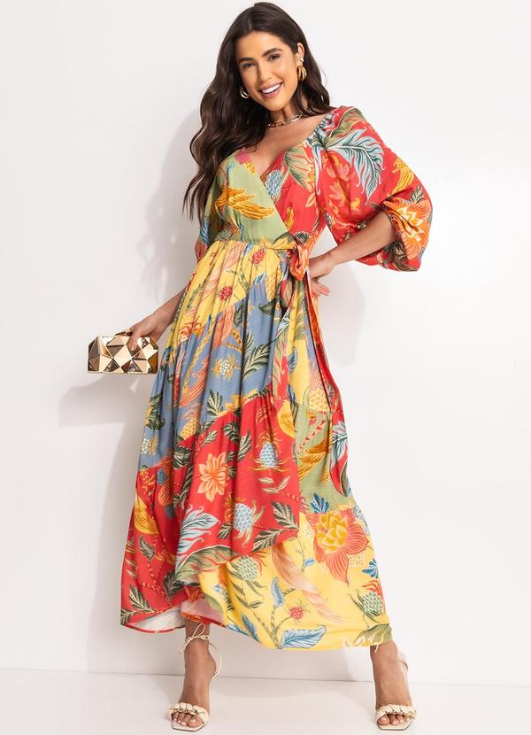 Farm - Vestido Cropped Amalfi Mix Limonada