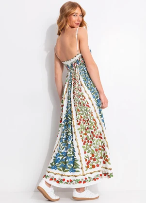 Farm - Vestido Cropped Amor de Fruta Off White - FARM