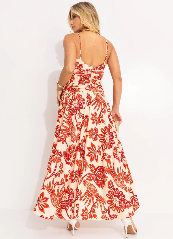 Farm - Vestido Cropped Arara Floral Vermelho 2