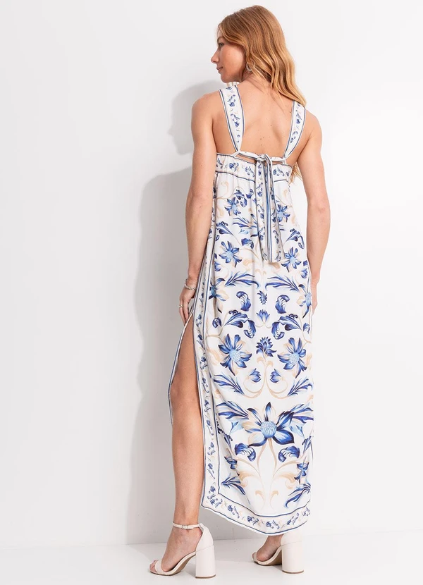 Farm - Vestido Cropped Azulejaria Branco 2