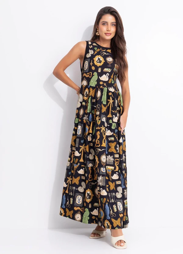 Farm - Vestido Cropped Bibelo Preto 3