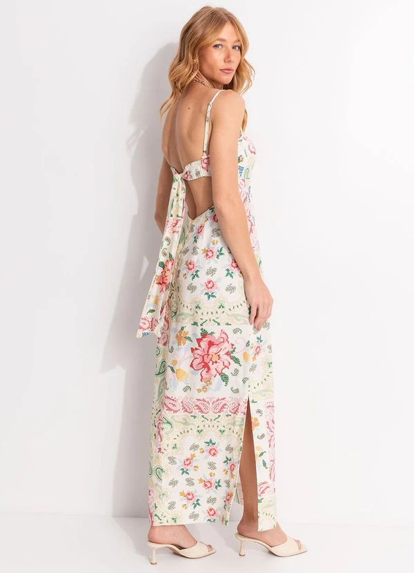 Farm - Vestido Cropped Borda Bandana Bege 2