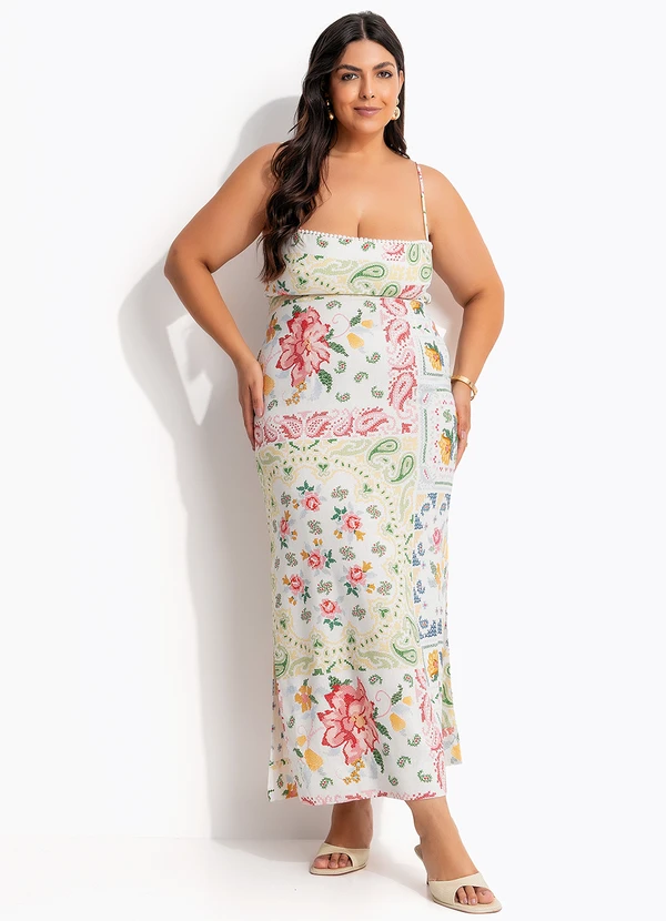 Farm - Vestido Cropped Borda Bandana Bege 7