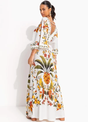 Farm - Vestido Cropped Bosque Chic Off White - FARM