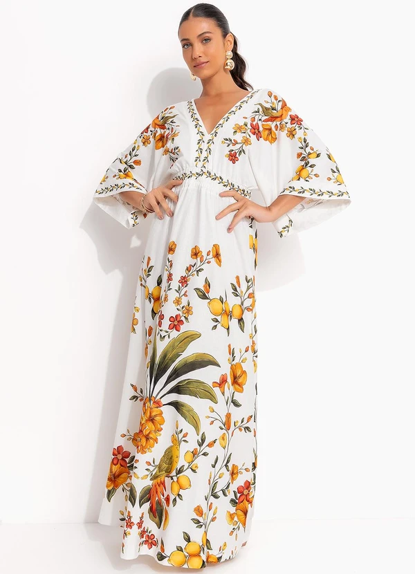 Farm - Vestido Cropped Bosque Chic Off White