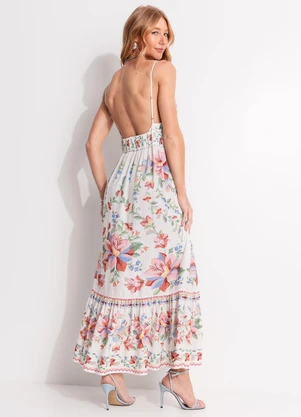 Farm - Vestido Cropped Brisa Serena Bege - FARM